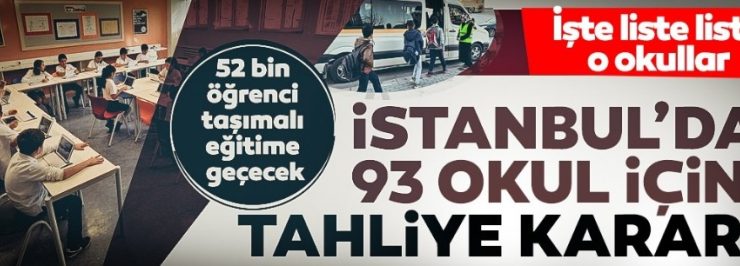 SON DAKİKA: İstanbul Valiliği’nden  93 okul için tahliye kararı:Güvenli okullara nakledeceğiz…