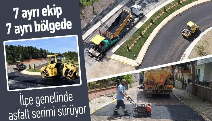 İlçe genelinde asfalt serimi sürüyor