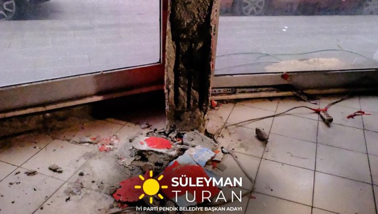 İyi parti Pendik Belediye Başkan Adayı Süleyman Turan Metro Çalışmasında Gerçekleşen Patlamada Zarar Gören İş Yerlerini Ziyaret Etti