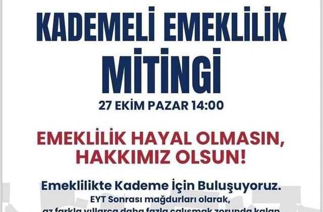 27 Ekim’de Kartal Meydanı’nda Kademeli Emeklilik Etkinliği Düzenlenecek