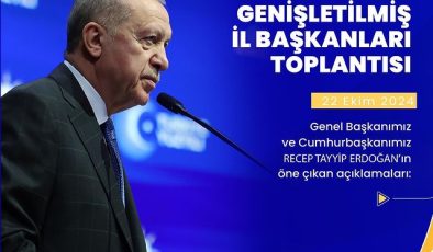 Türkiye Cumhurbaşkanı ve AK Parti Genel Başkanı Erdoğan İl Başkanları Toplantısında Konuştu