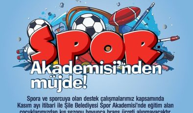 Şile Belediyesi Spor Akademisi Çocuklara Ücretsiz Eğitim İmkanı Sunuyor