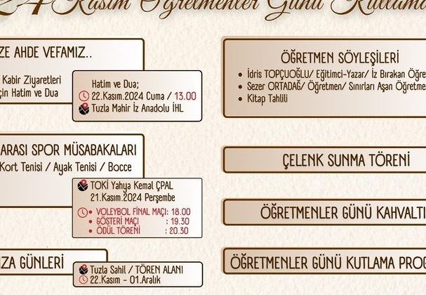 Tuzla İlçe Milli Eğitim Müdürü’nden Öğretmenler Günü Mesajı