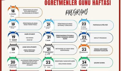 24 Kasım Öğretmenler Günü Haftası Etkinlikleri