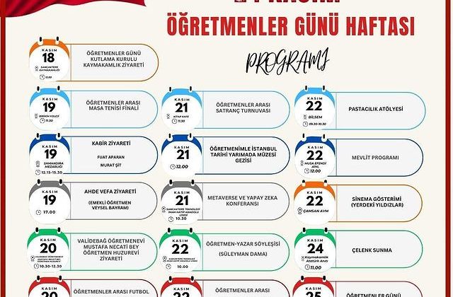 24 Kasım Öğretmenler Günü Haftası Etkinlikleri