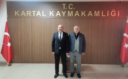 Emekli Vali Aslan Kütükçü, İstanbul Kartal Kaymakamı Edip Çakıcı’yı ziyaret etti