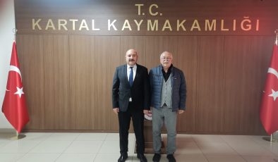 Emekli Vali Aslan Kütükçü, İstanbul Kartal Kaymakamı Edip Çakıcı’yı ziyaret etti