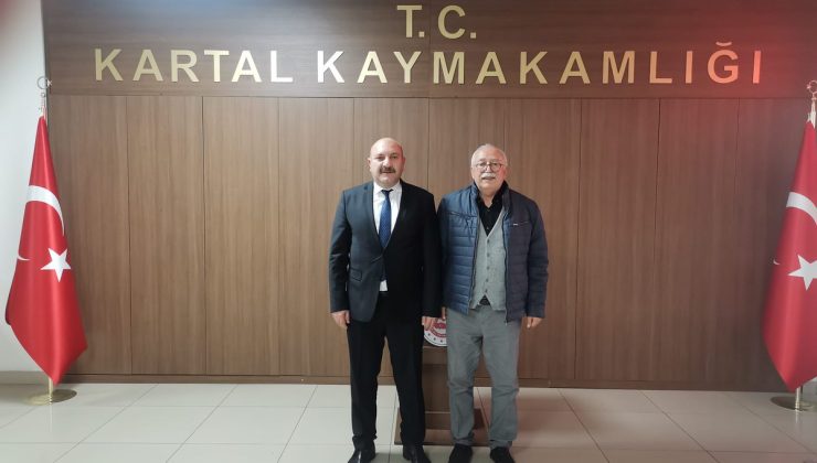 Emekli Vali Aslan Kütükçü, İstanbul Kartal Kaymakamı Edip Çakıcı’yı ziyaret etti