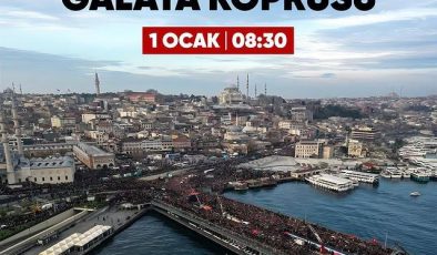 Galata Köprüsü’nde Filistin İçin Toplanma Etkinliği