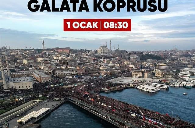 Galata Köprüsü’nde Filistin İçin Toplanma Etkinliği