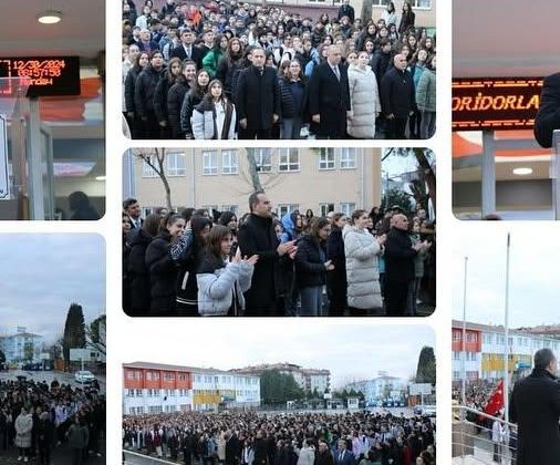 2024 yılı son bayrak töreni, Tuzla’nın Çağrıbey Ortaokulu’nda gerçekleştirildi.