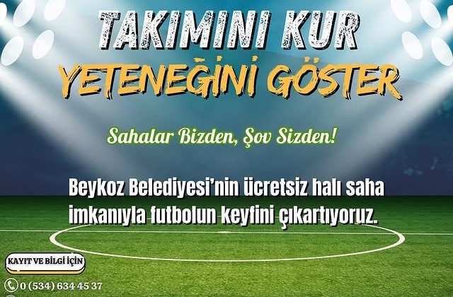 Beykoz Belediyesi, Spor Tutkunlarına Ücretsiz Halı Saha İmkanı Sunuyor