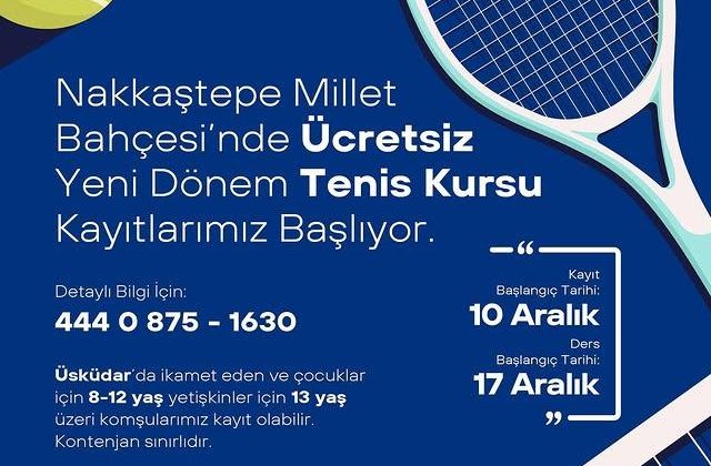 Nakkaştepe Millet Bahçesi’nde Tenis Kursları Başlıyor