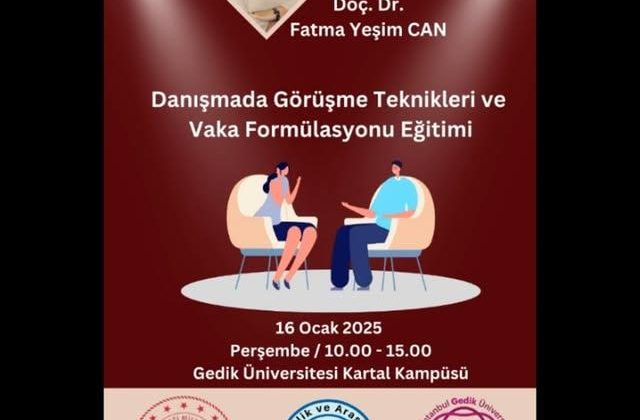 Gedik Üniversitesi Kartal Kampüsü’nde Vaka Formülasyonu Eğitimi Düzenlenecek