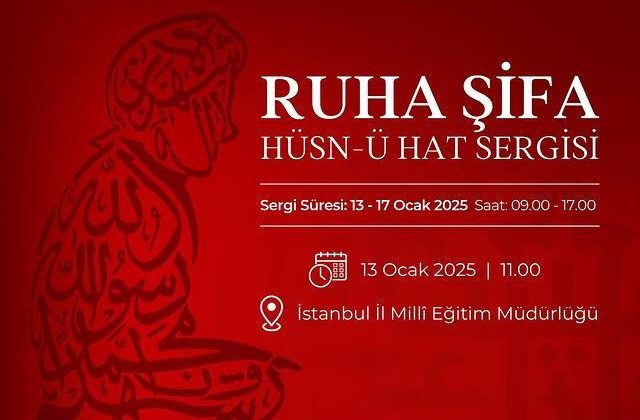 İstanbul Sancaktepe İl Milli Eğitim Müdürlüğü, Ruh Sağlığı Derneği ile birlikte “Ruha Şifa Hüsnü Hat” sergisini açıyor