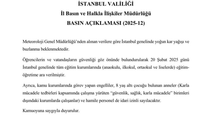 İstanbul Valiliği Basın Açıklaması!